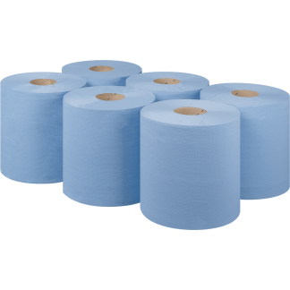 blue paper roll 2 ply embossed centrefeed paper wipe rolls